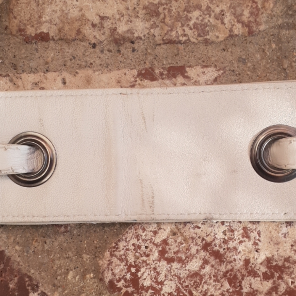 Christian Dior Leather Belt White Crystal Buckle - Picture 5 of 7